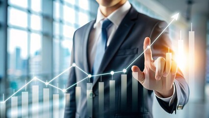 Financial Success Blur Effect - Blurred background featuring financial symbols and growth charts, representing financial success.

