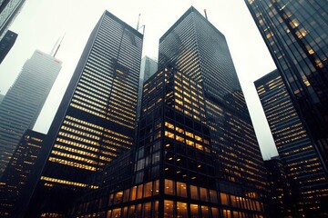 Fototapeta premium Business skyscrapers in the Financial District, Toronto Downtown, ai