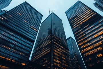Obraz premium Business skyscrapers in the Financial District, Toronto Downtown, ai