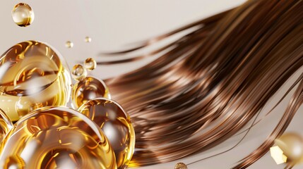 Revitalize hair with nourishing shampoo or Vitamin Oil serum. Restore damaged hair with 3D rendering.