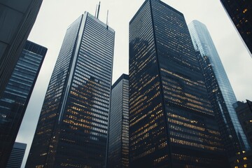 Business skyscrapers in the Financial District, Toronto Downtown, ai