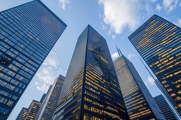 Business skyscrapers in the Financial District, Toronto Downtown, ai