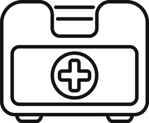 Fototapeta premium This simple first aid kit icon represents medical supplies, highlighting the importance of preparedness for accidents and health