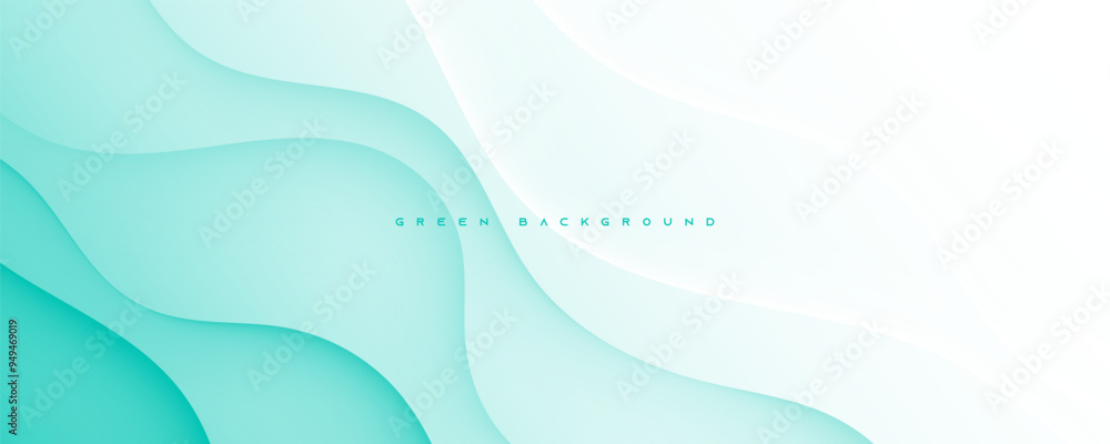 Sticker green abstract background wavy shape design vector