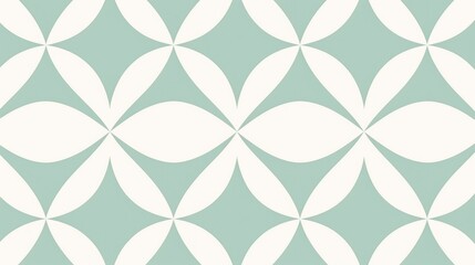 This geometric pattern showcases flat-style tessellated circles in a soothing mint green color, perfect for contemporary design applications, background