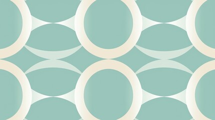 This geometric design showcases interlocking circles in a soothing mint green hue, perfect for trendy backgrounds in modern graphic design