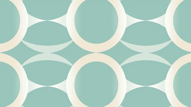 This geometric design showcases interlocking circles in a soothing mint green hue, perfect for trendy backgrounds in modern graphic design