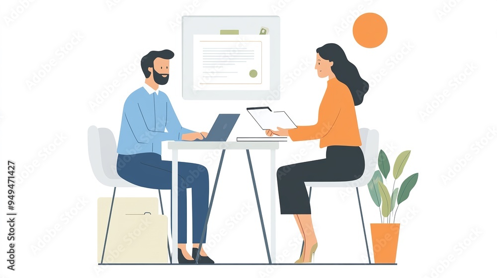 Poster an insurance agent assisting a client with filling out forms in a professional setting.