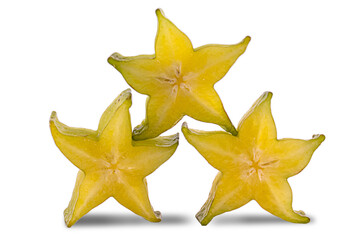Fototapeta premium Sliced Starfruit isolated on transparent background