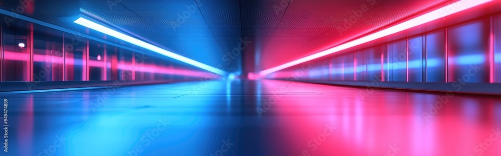 Aufkleber 3d rendering of an abstract blurred airport terminal interior for use as a background
