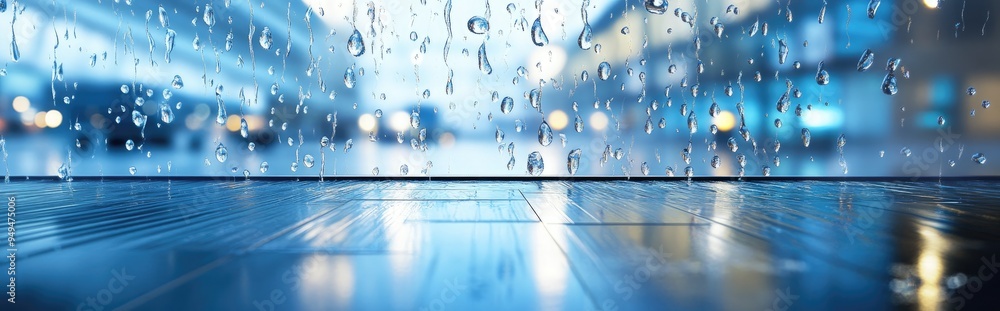 Poster abstract 3d rendering of water drop art background at an airport