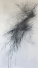 Obraz premium Abstract artwork featuring dynamic black lines and textures on a white background.
