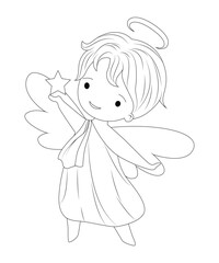 Angel coloring page for kids