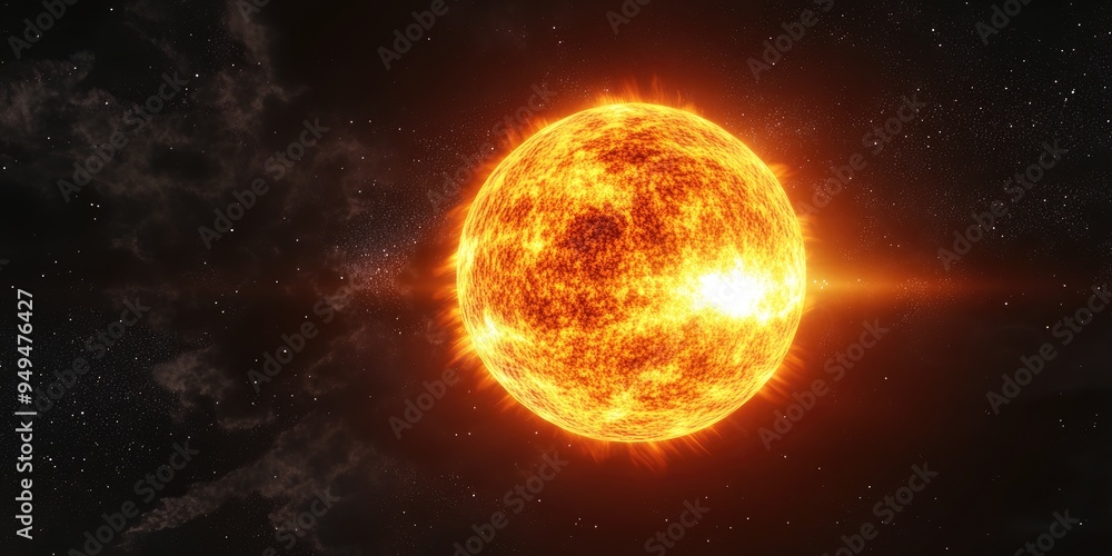 Aufkleber 3d cartoon depiction of the sun the central star of the solar system known as a g type main sequence
