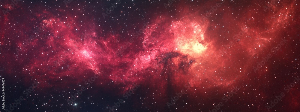 Poster Rendering of a 3D cartoon depiction featuring a star field and a nebula in the depths of space