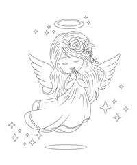 Angel coloring page for kids