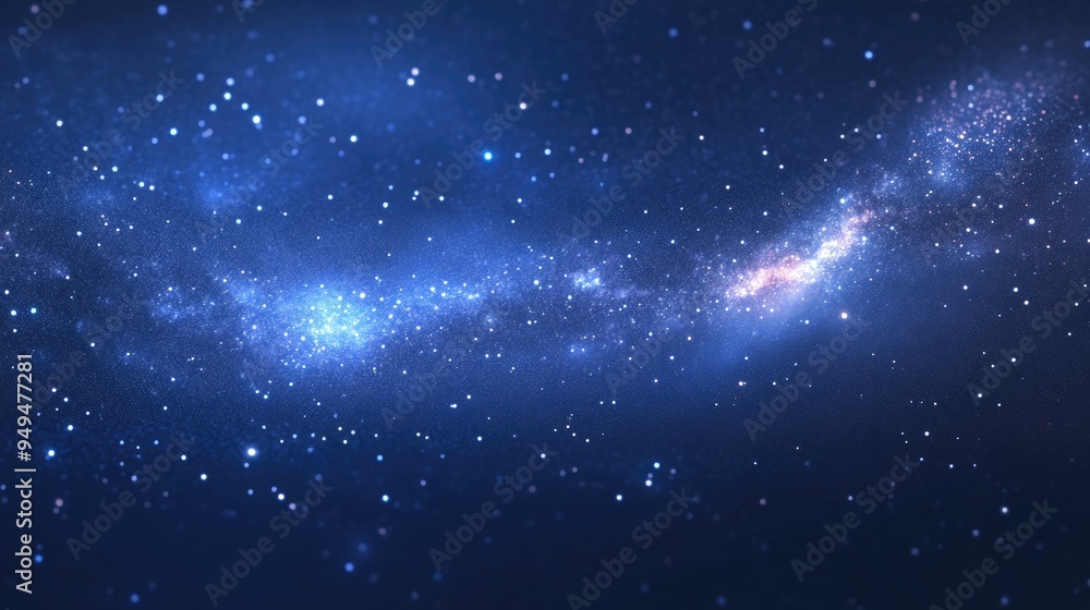 Poster night sky and milky way depicted in a 3d cartoon rendering showcasing a beautiful starry outer space