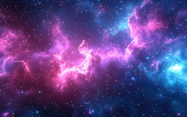 Naklejka premium 3D cartoon representation of stardust and nebula in space featuring a creative galaxy background