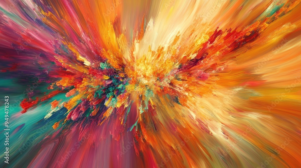 Poster luminous burst series featuring a dynamic background showcasing the vibrant movement of bright abstr