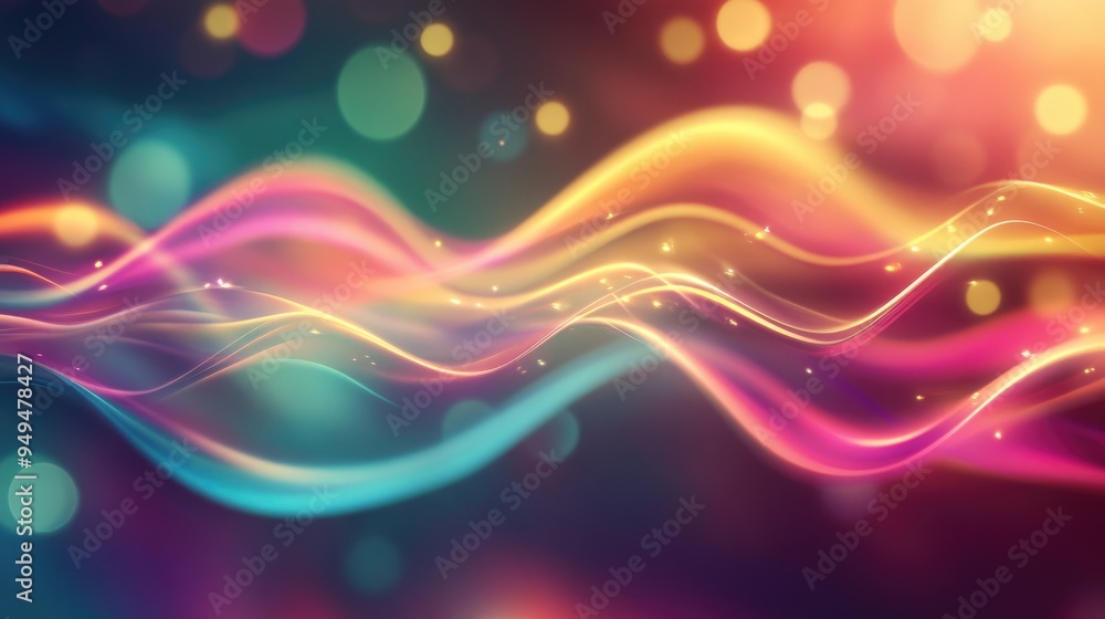 Aufkleber multicolored digital background featuring blurred lights and a flowing liquify effect ideal for crea