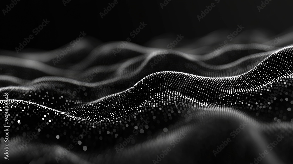 Poster grid on a dark backdrop three dimensional wireframe big data representation abstract technology back