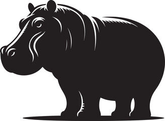 Obraz premium Hippo Silhouette isolated on white background Minimalist hippo vector illustration