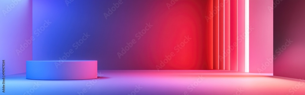 Poster Minimalist geometry mockup featuring abstract pastel pink backdrop in 3D rendering