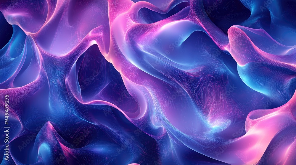 Poster vibrant and chaotic fractal pattern abstract shapes created through 3d rendering perfect for use as 