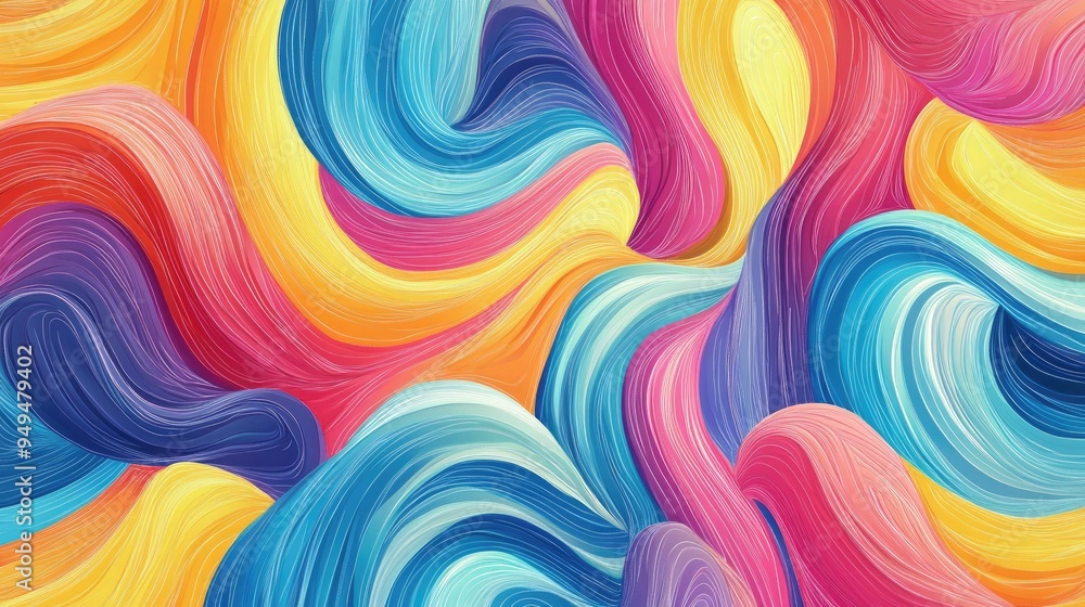 Poster vibrant wavy pattern suitable for backgrounds and design projects