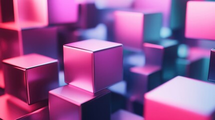 Obraz premium 3D representation of abstract cubes Aesthetic depiction of geometric forms