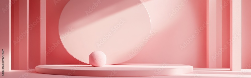 Poster Minimal abstract scene designed for cosmetics or product display podium in 3D render