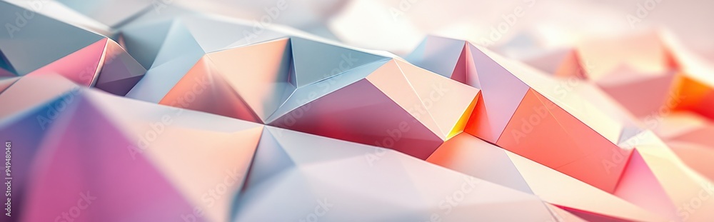 Poster Geometric background created through 3D rendering