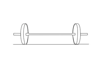 Simple continuous line drawing of gym equipment for gym activity. Gym equipment minimalist concept.
