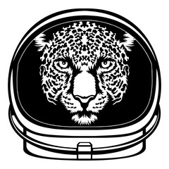 Jaguar In Astronaut Helmet