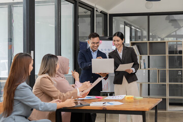Asia business meeting   consultations of business people in the company's meeting room. 