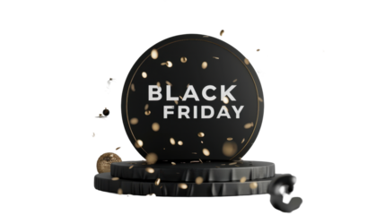Black Friday 2025 decoration balloon isolated on white background