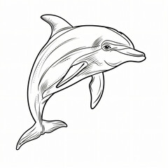 Obraz premium dolphin children coloring book page isolated