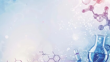 Designing a banner template with copy space in the center for a pharmaceutical research visualization