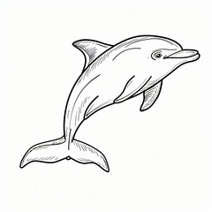 Obraz premium Dolphin children coloring book page isolated