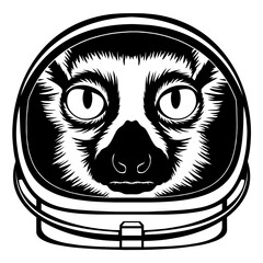 Lemur In Astronaut Helmet