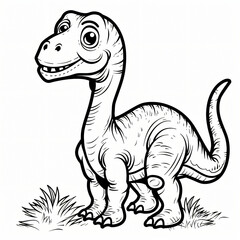Fototapeta premium Dinosaurs children coloring book page isolated