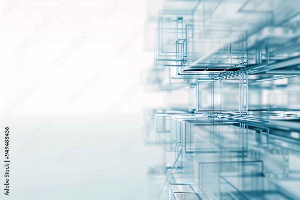 Poster minimalistic technology abstract background with a focus on clean lines and geometric shapes, offeri