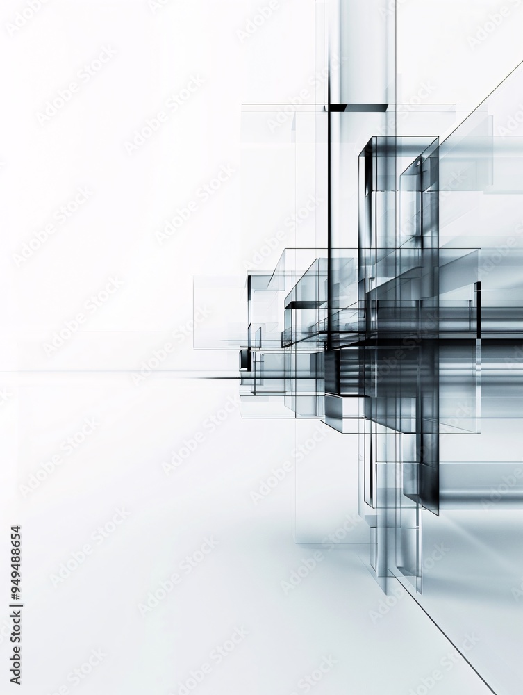 Poster minimalistic technology abstract background with clean lines and futuristic shapes, representing mod