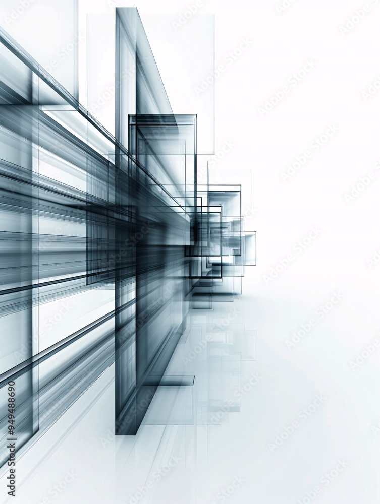 Poster minimalistic technology abstract background with clean lines and futuristic shapes, representing mod