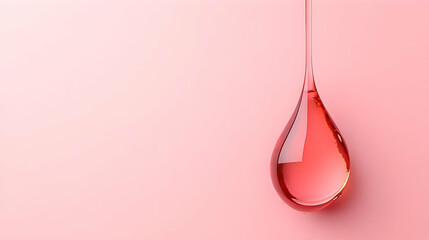 Fototapeta premium Pink Background with Red Liquid Droplet