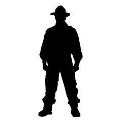 Silhouette of a Man at Work
