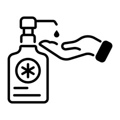 Line style icon of hand sanitizer