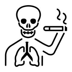 A line style icon of smoking kills 