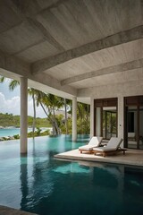 Fototapeta premium luxury swimming pool and hotel