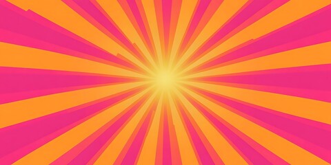 pink and orange radial ray background, retro PPT background with divergent ray illustration